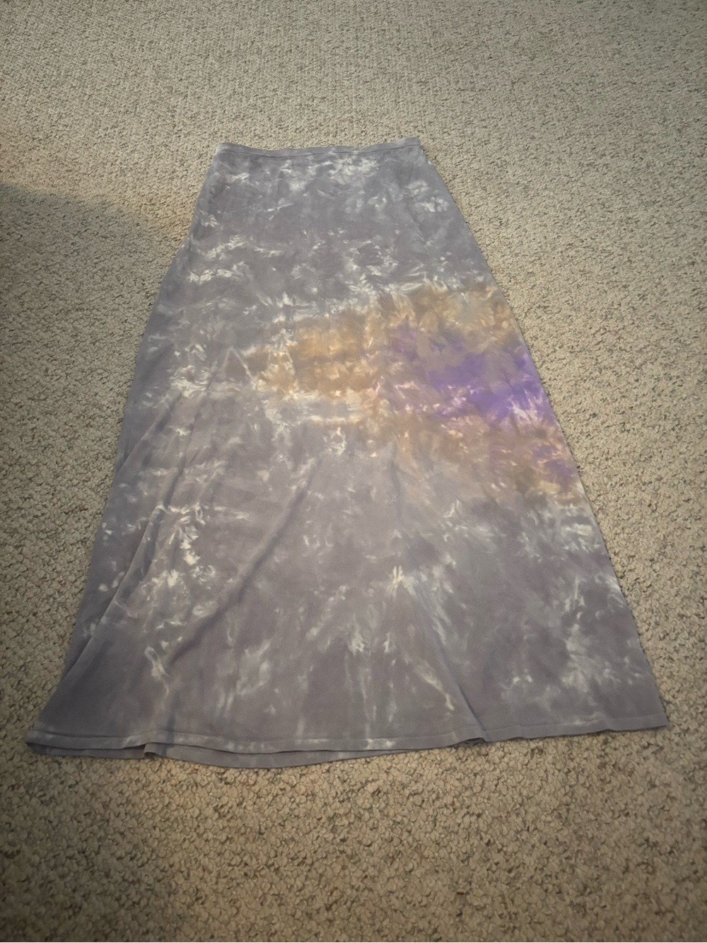 Zara Maxi A-Line Skirt in Light Gray with Subtle Lavender Accent